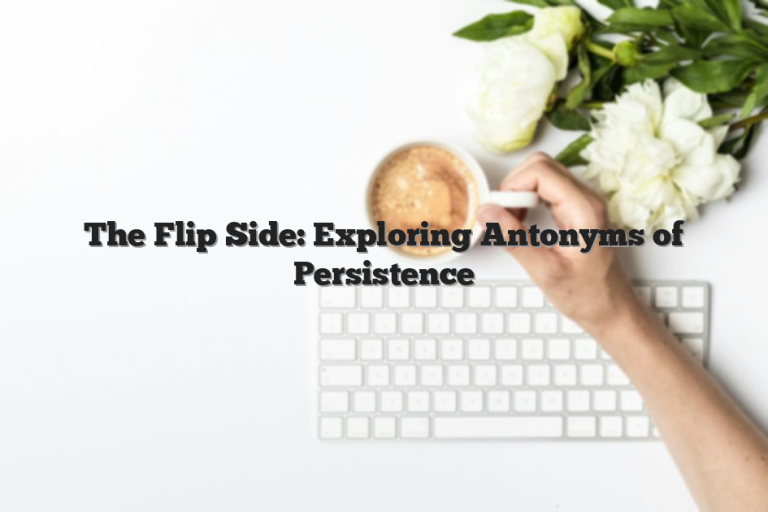 The Flip Side: Exploring Antonyms of Persistence