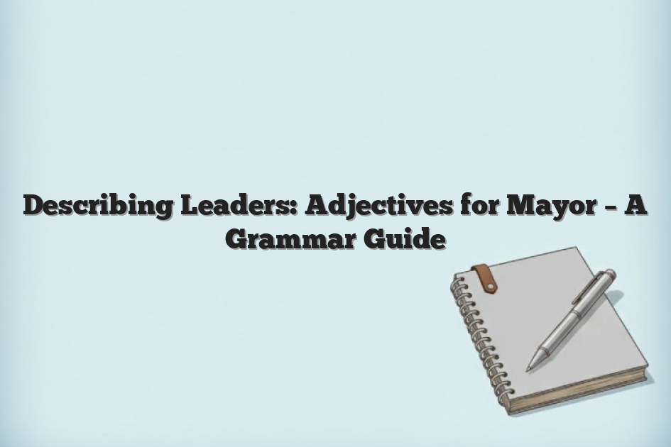 Describing Leaders: Adjectives for Mayor – A Grammar Guide