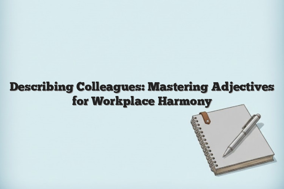 Describing Colleagues: Mastering Adjectives for Workplace Harmony