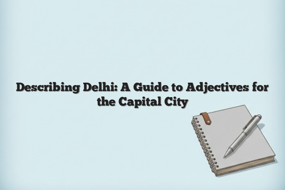 Describing Delhi: A Guide to Adjectives for the Capital City