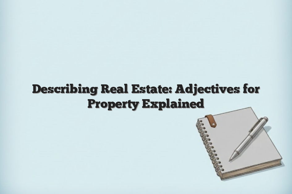 Describing Real Estate: Adjectives for Property Explained