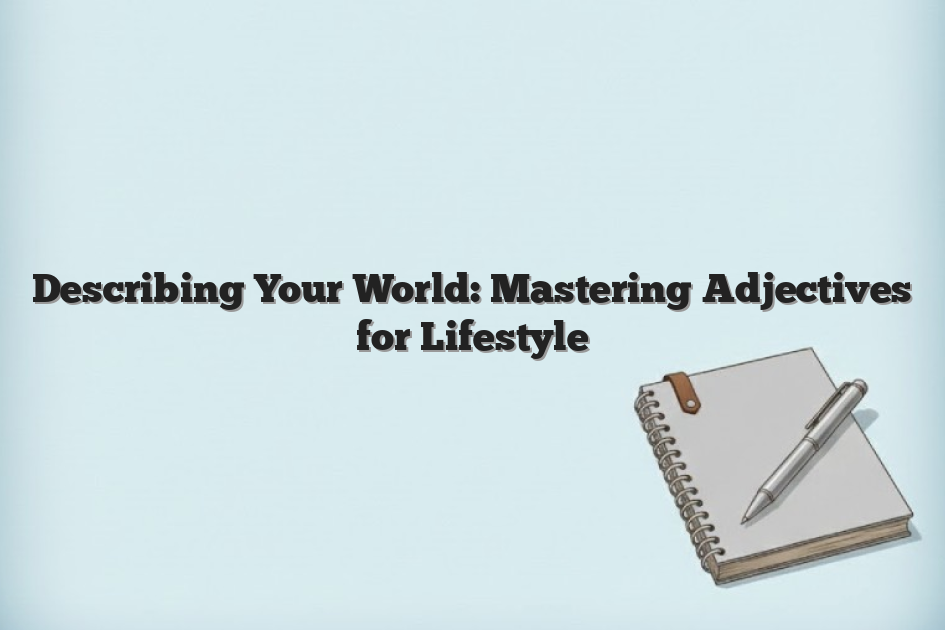 Describing Your World: Mastering Adjectives for Lifestyle