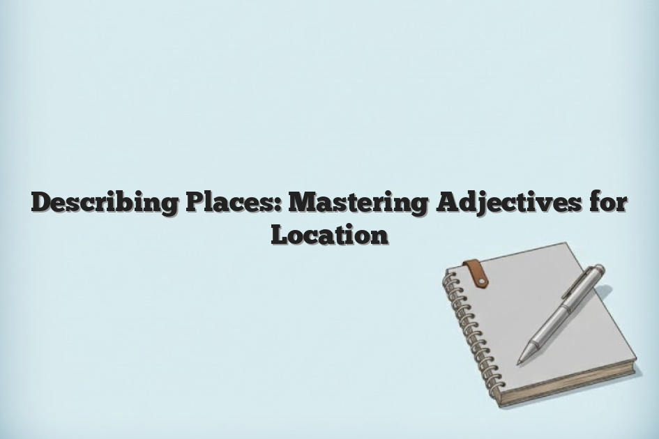 Describing Places: Mastering Adjectives for Location