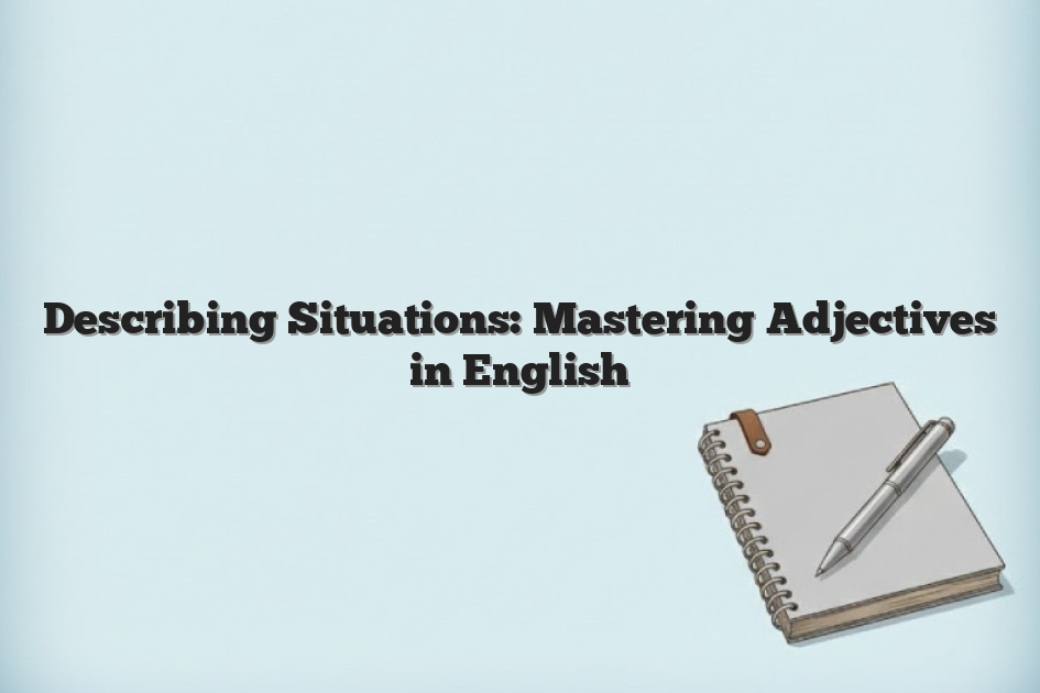 Describing Situations: Mastering Adjectives in English